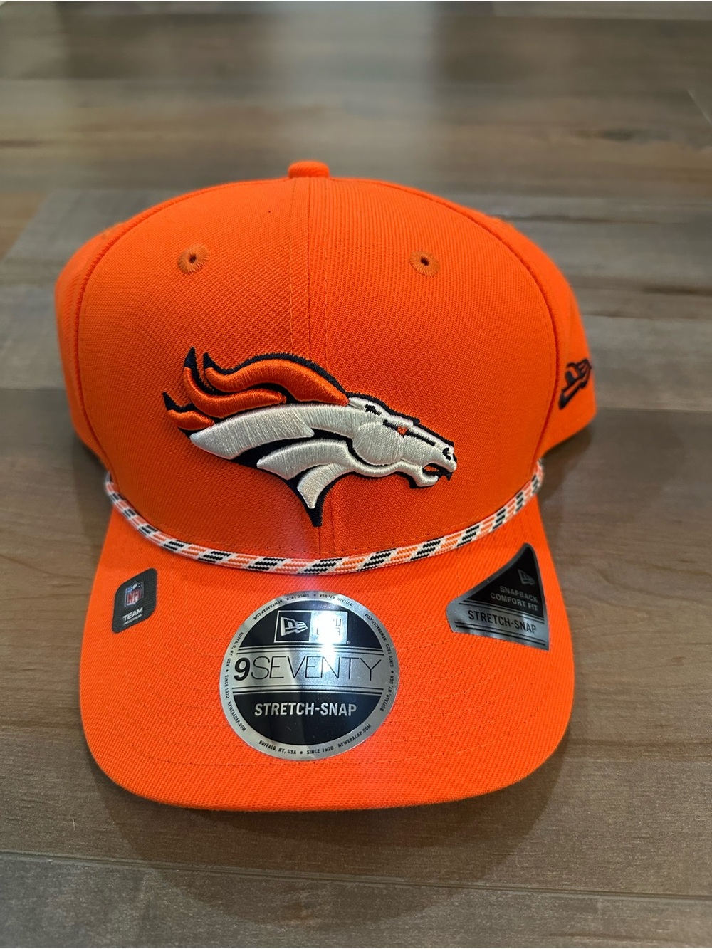 New Era Orange Denver Broncos 9FIFTY Rope-Trim Stretch-Snap Hat